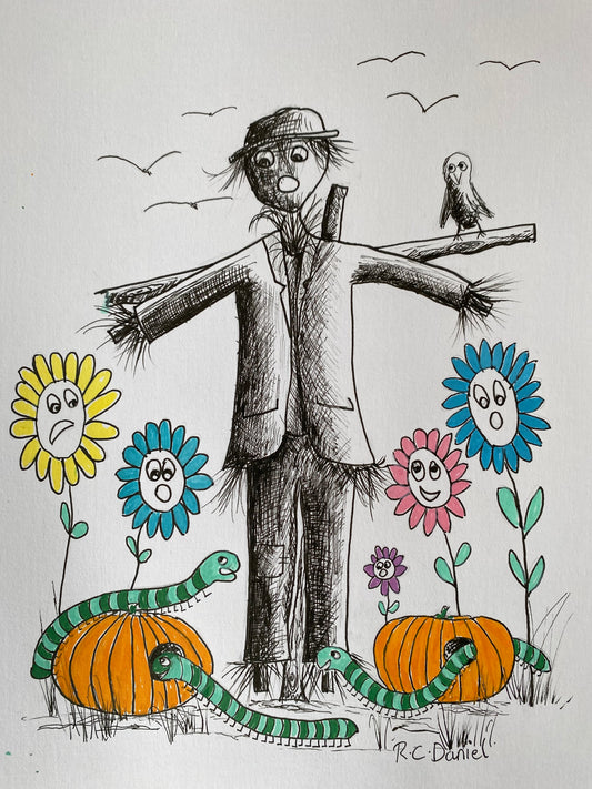 PRINT: Pumpkin Field